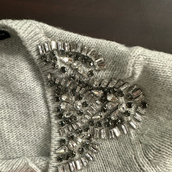 White House Black Market Embellished Gray Sweater - Picture 5 of 10